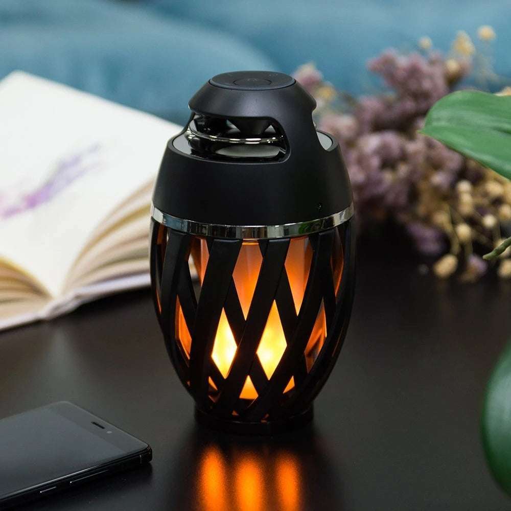 Bluetooth speaker with flame-inspired LED illumination