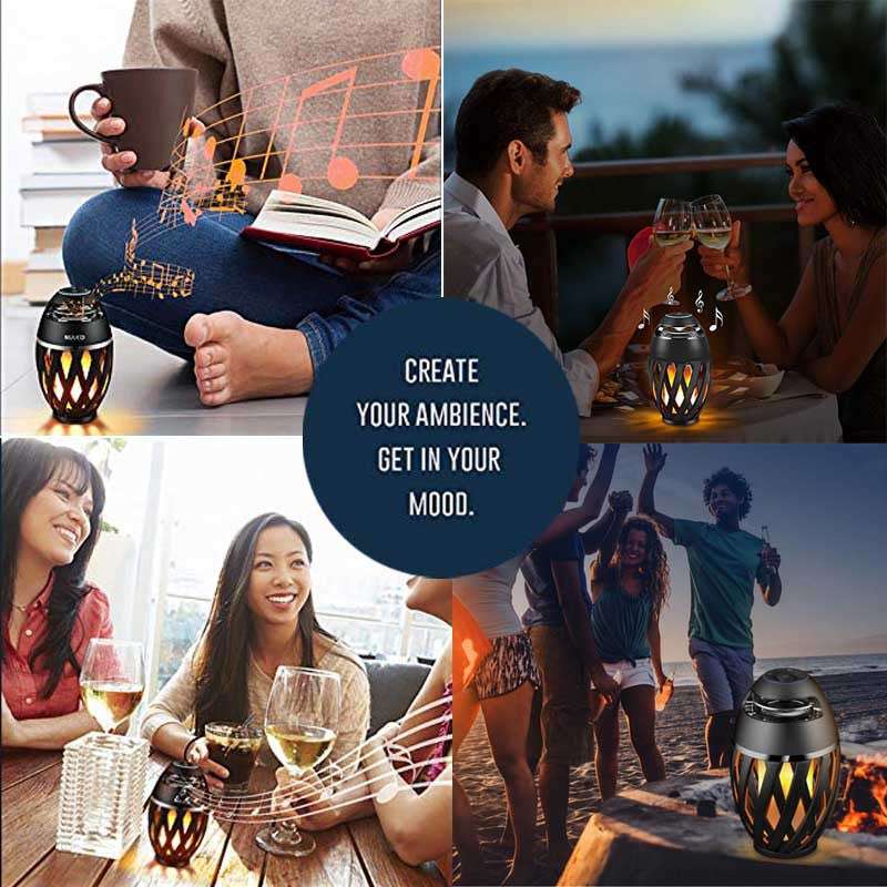 Bluetooth speaker with flame-inspired LED illumination